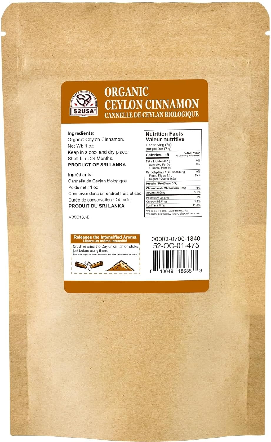 Organic Ceylon Cinnamon Sticks – True Cinnamon, Whole, Versatile for Baking