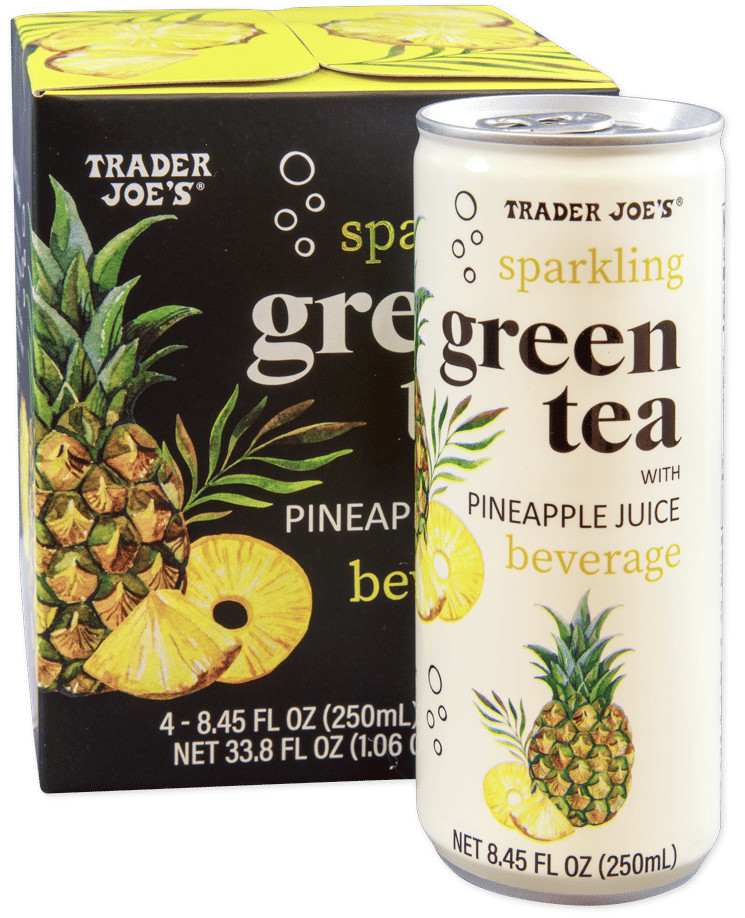 Trader Joe’s Sparkling Green Tea with Pineapple 8.45 Fl Oz – Pack of 3