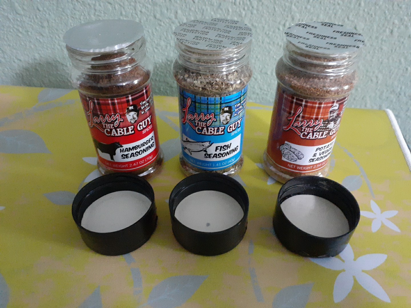 Larry The Cable Guy Seasoning Discontinued 3 Pack Hamburger, Potato Veggie, Fish