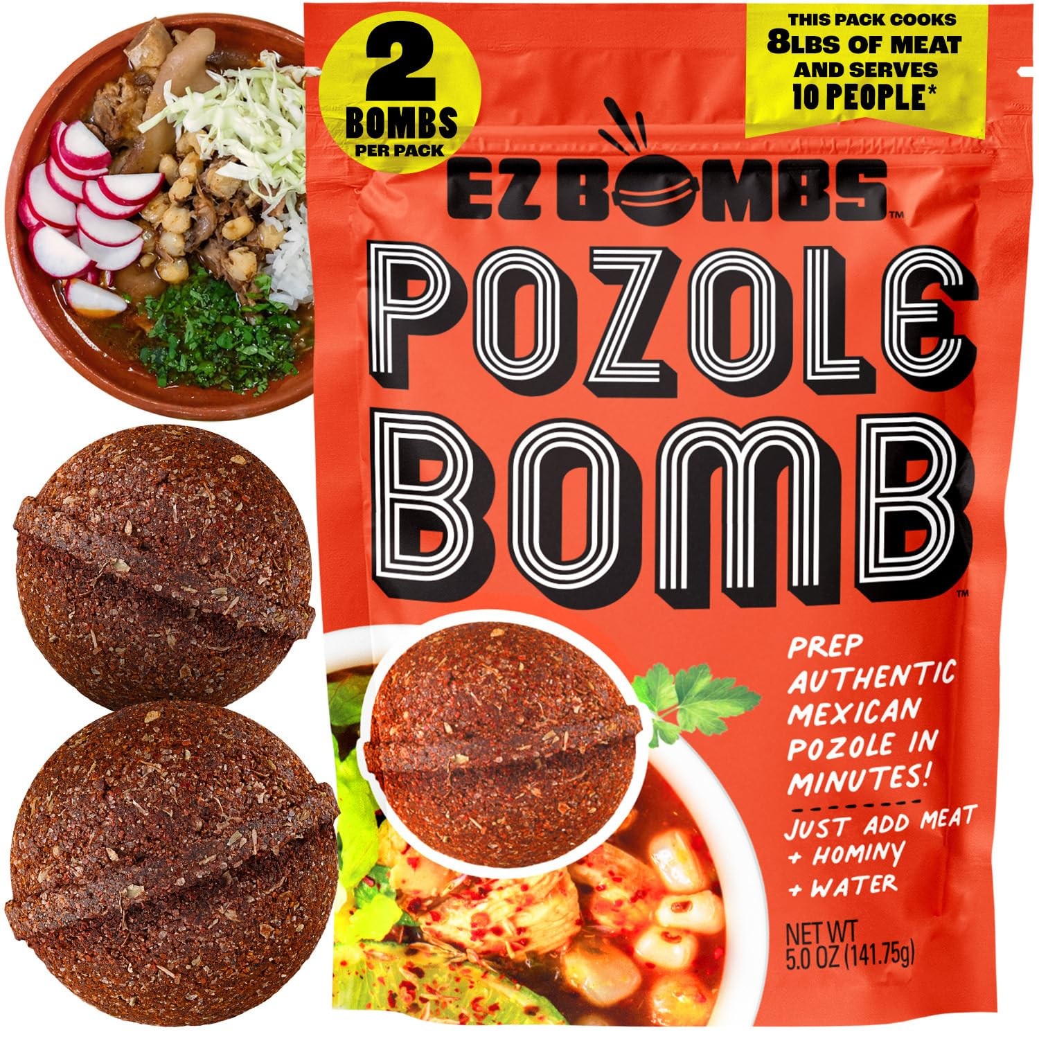 EZ Bombs Pozole Bomb Seasoning, Pack of 2 – Authentic Mexican Soup Mix for…