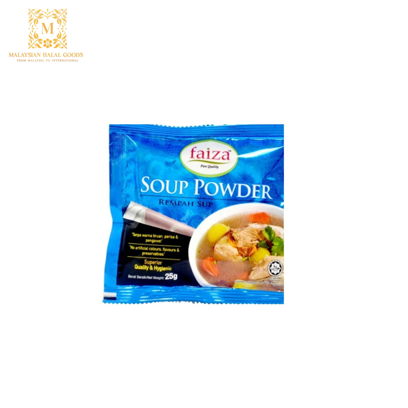 FAIZA Soup Powder Spices (Serbuk Rempah Sup) 25gm – Halal Certified Malaysia