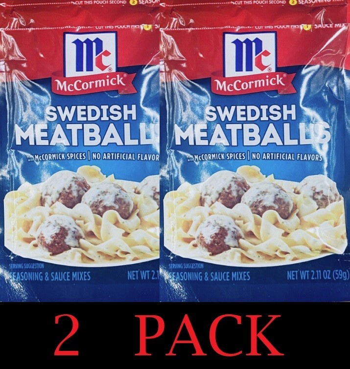 2x McCormick SWEDISH MEATBALLS Seasoning & Sauce Mixes 2.11 oz Packet – 2 PACK