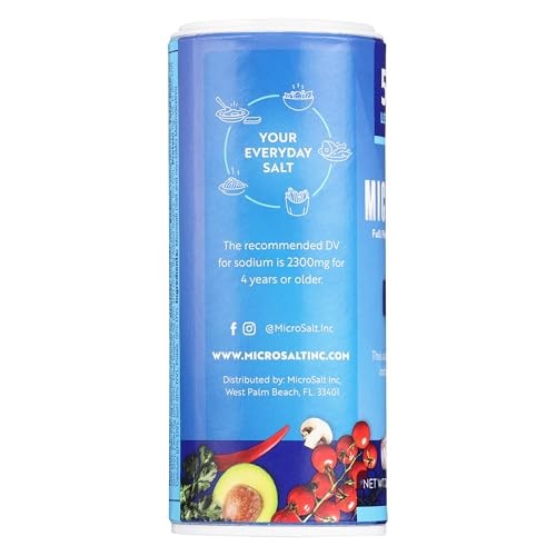 Microsalt 50% Less Sodium Salt, Regular Salt Substitute, 2 Ounce (Pack of 2)