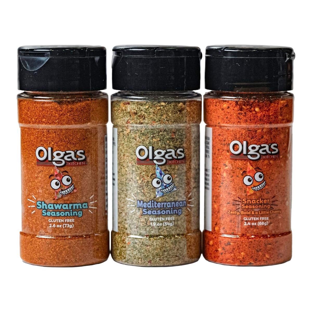 Seasoning Trio Bundle – Snackers Blend, Mediterranean Herb & Shawarma Spices – 3