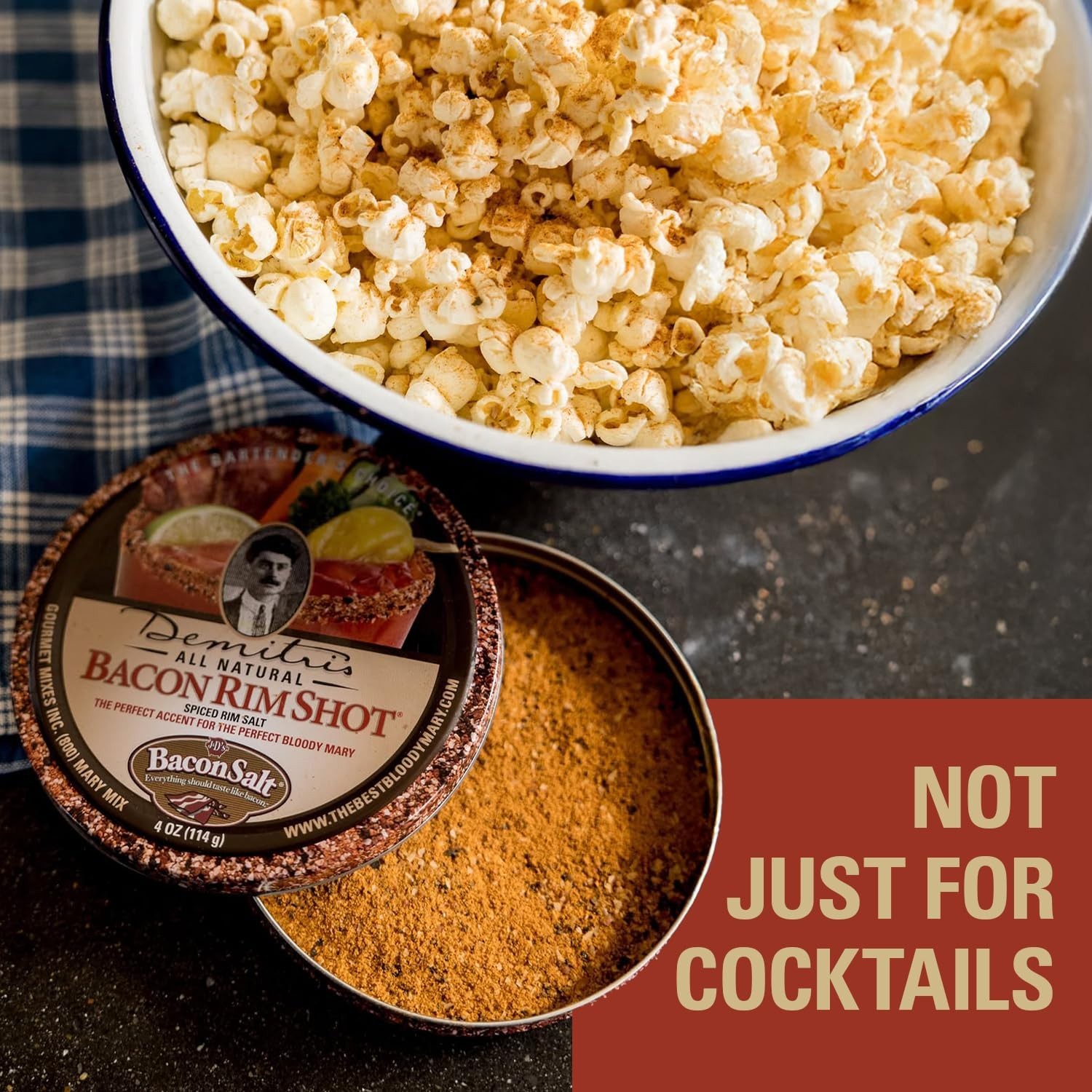 Versatile Bacon RimShot Salt Rimmer for Cocktails – 4oz Perfect for Gatherings