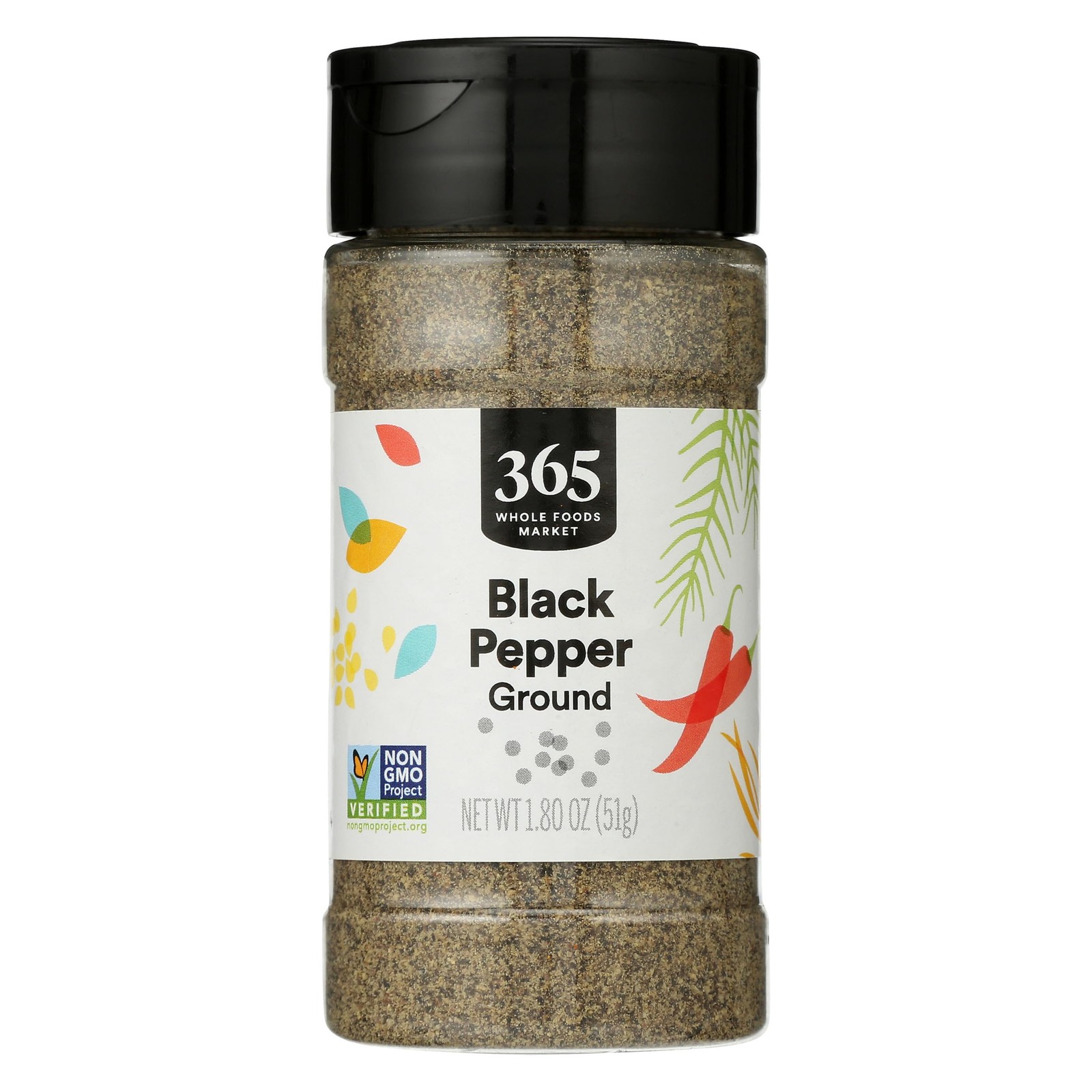 365 By WFM, Black Pepper Ground, 1.8 Ounce – 5 Count