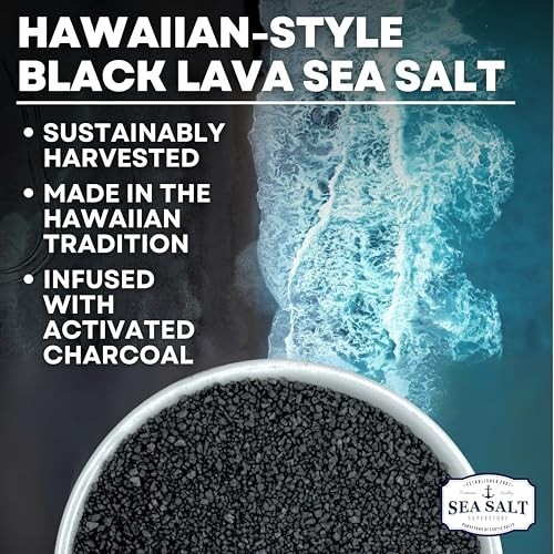 Black Lava Sea Salt 5 Pound Pouch Seasoning Grilling Finishing Smoky Flavor