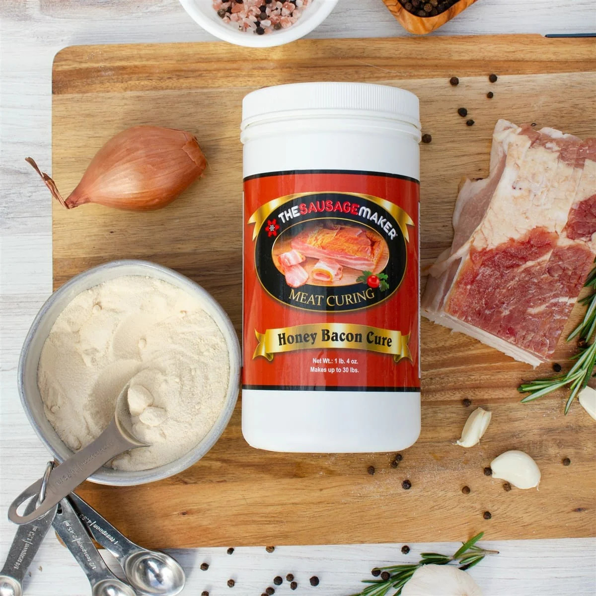 Honey Bacon Cure 1 lb 4 oz Cures 30 lbs Pork Belly – The Sausage Maker