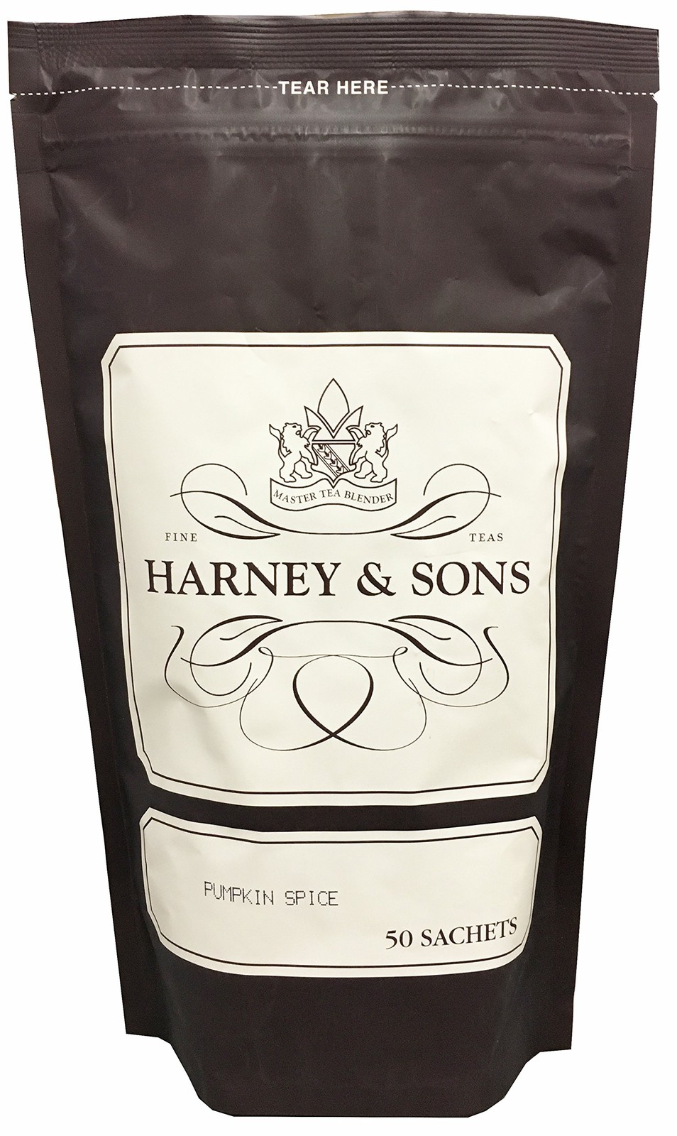 Harney & Sons Pumpkin Spice Herbal Tea Sachets, 50 Count 50 (Pack of 1)