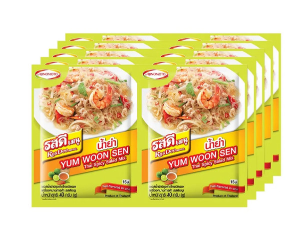 Rosdee Yum Woon Sen Thai Spicy Salad Mix Dressing Powder 40g x 10