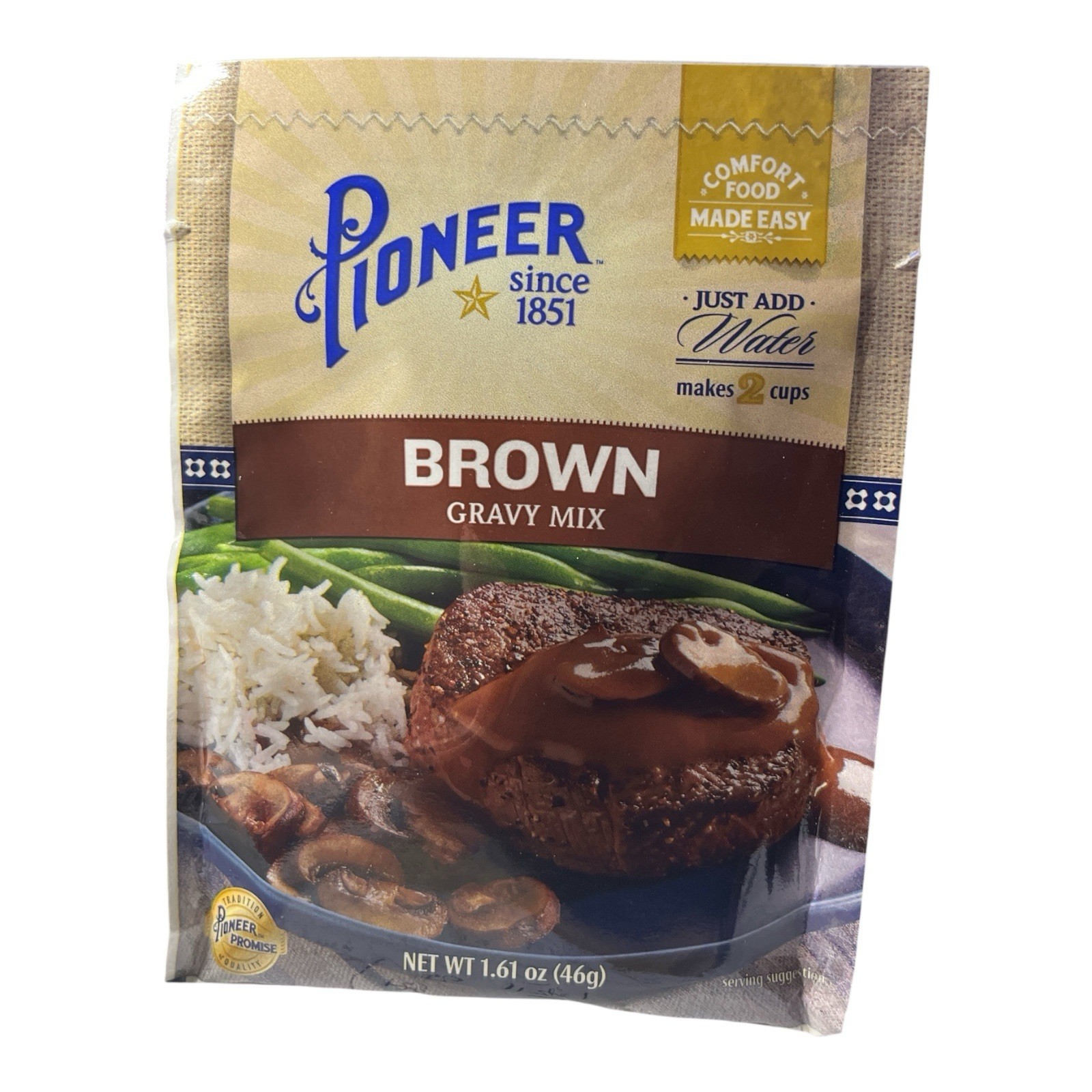 Pioneer Brown Gravy Mix 1.61 oz Packets (3 Pack) Exp 11/04/2027 Easy Homemade Gr