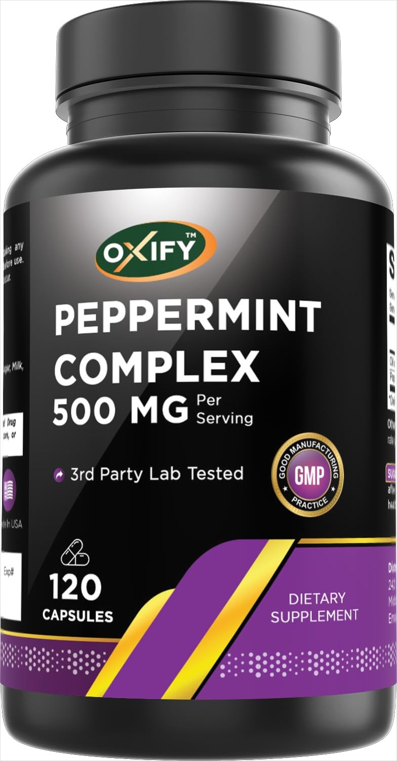 Oxify Peppermint Complex 500 mg | 120 Capsules | 120 Count (Pack of 1)