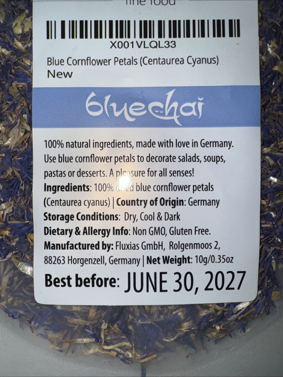 Blue Cornflower Petals 100% Natural -Will receive all 3!-