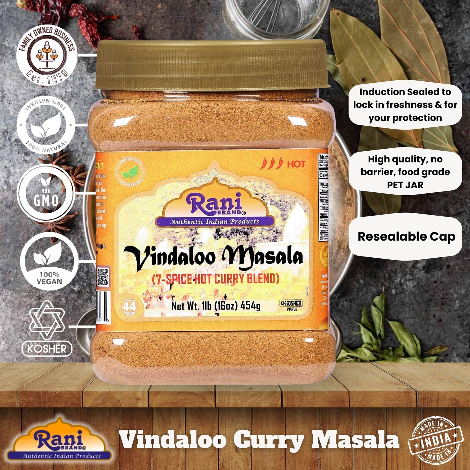 Rani Vindaloo Curry Masala Indian Spice Blend 16oz (1lb) 454g