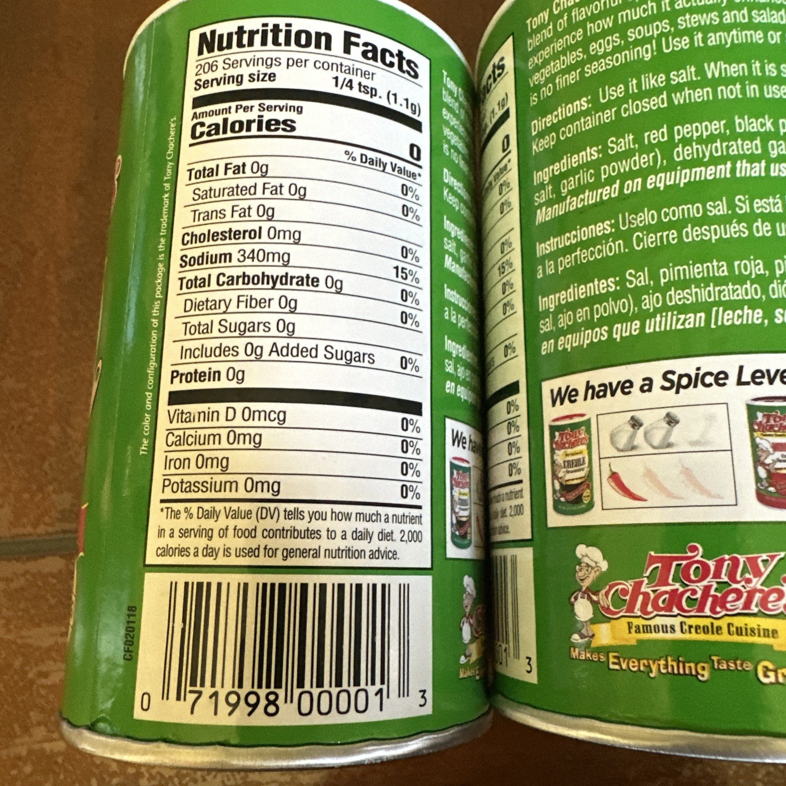 Tony Chachere’s Original Creole Spice Seasoning Lot Of 2- 8oz Each