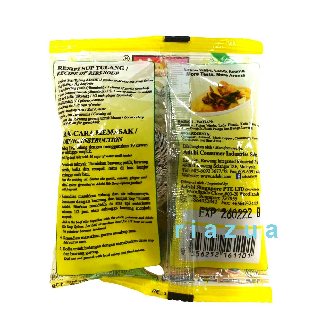10x Adabi Sup Bunjut RIB Soup Spices Delicious Special Recipe 13g Free Shipping