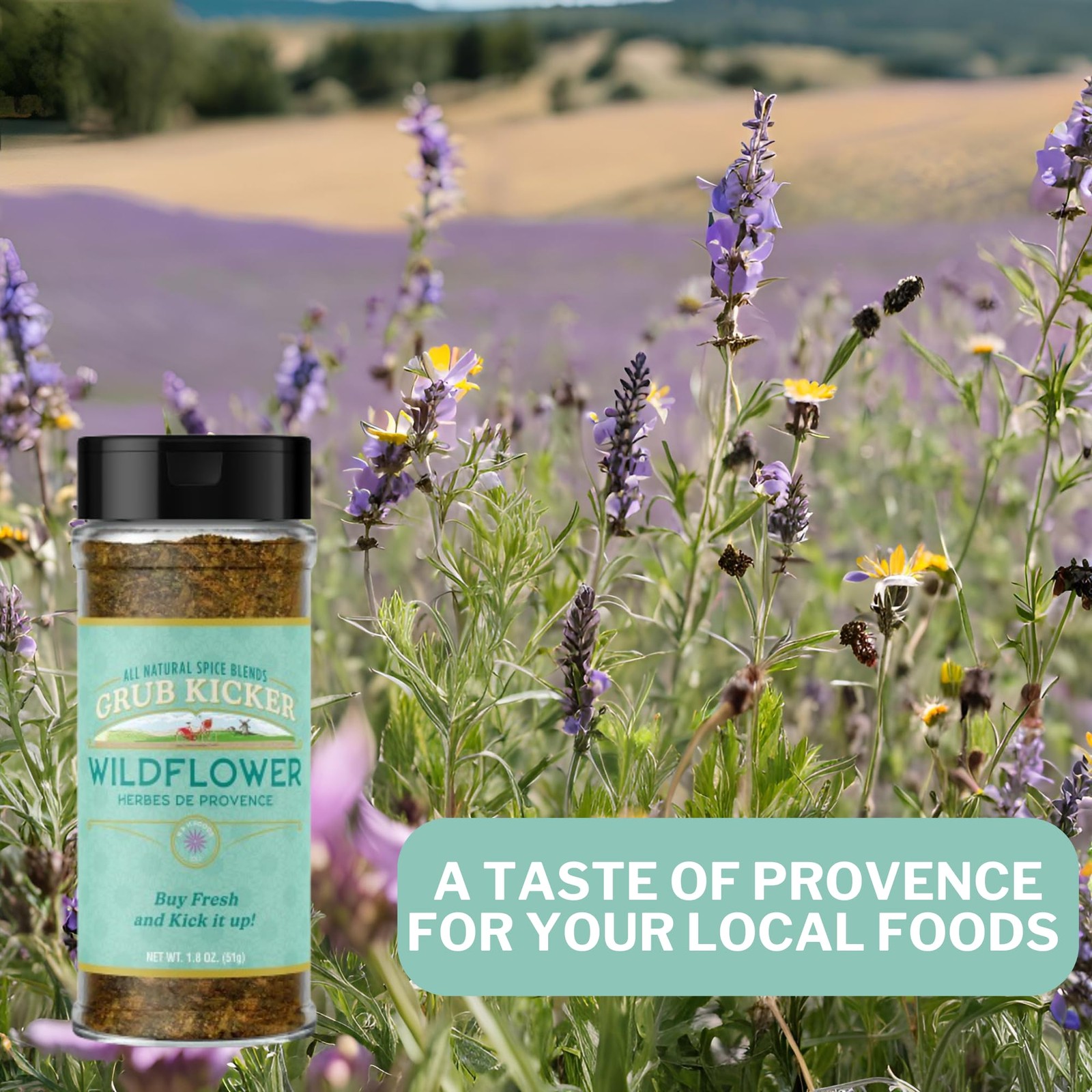 Grub Kicker Herbs de Provence Seasoning Blend 1.8 oz. Premium French Herb M…