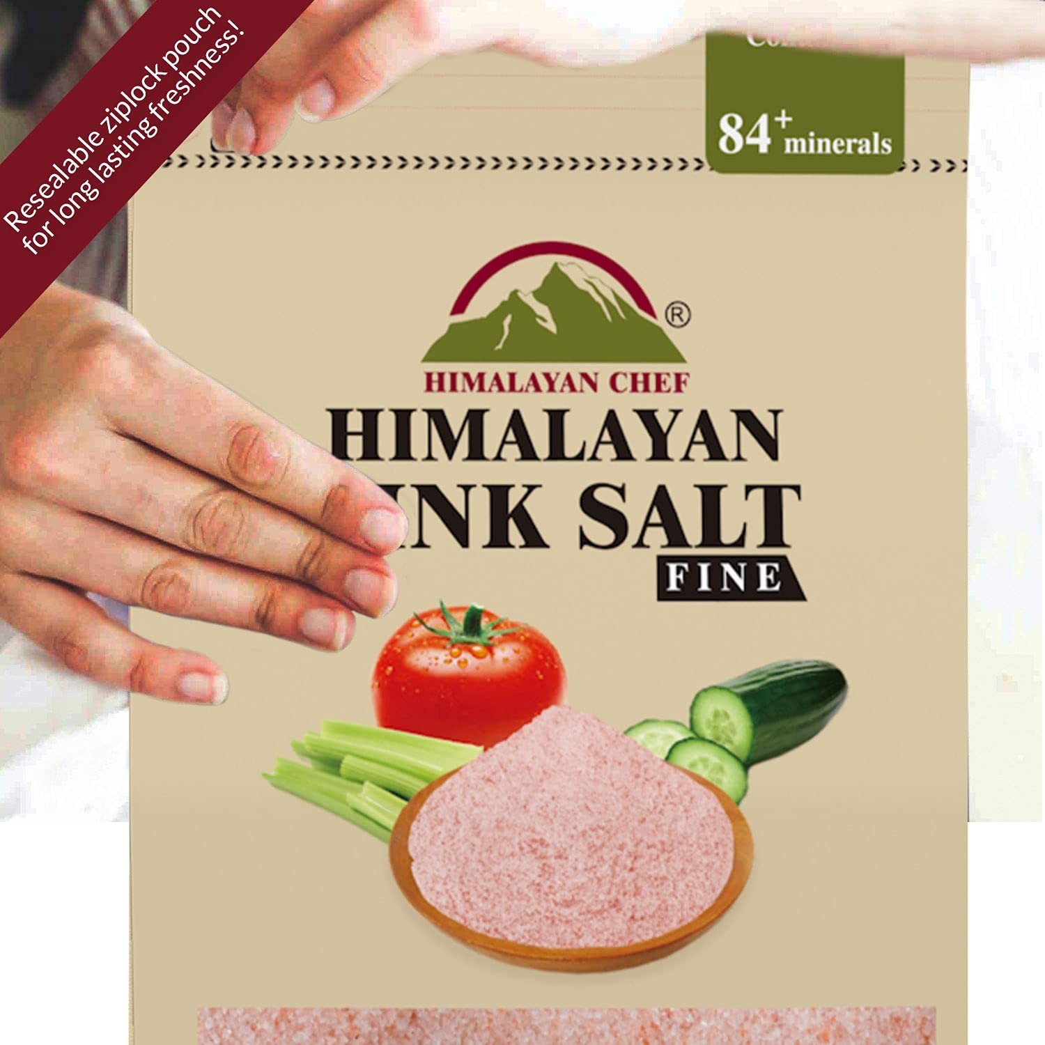 Himalayan Chef Pink Salt – 2 lbs Gourmet Culinary Salt for Flavor and Wellness