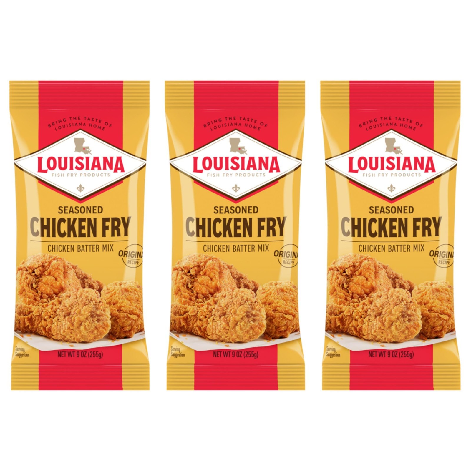 Louisiana Seasoned Chicken Fry Batter 9 oz (Pack of 3) – Crispy Southern Coat…