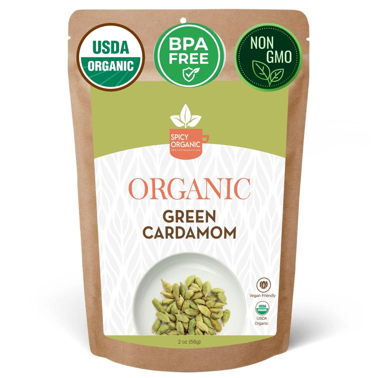 Spicy Organic Cardamom Pods 2 oz | USDA Organic