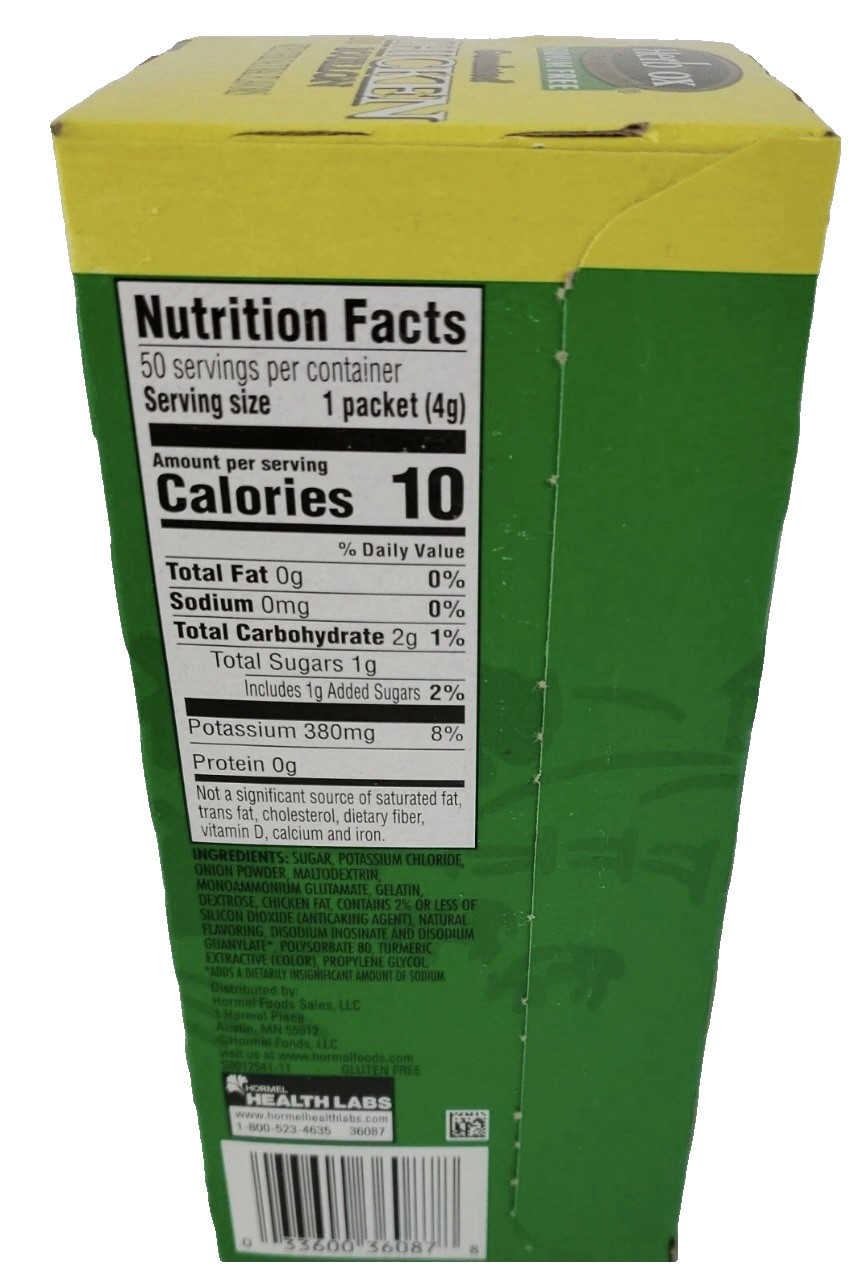 Hormel Herb Ox Chicken Bouillon Gluten & Sodium Free 50 Packets base stock broth