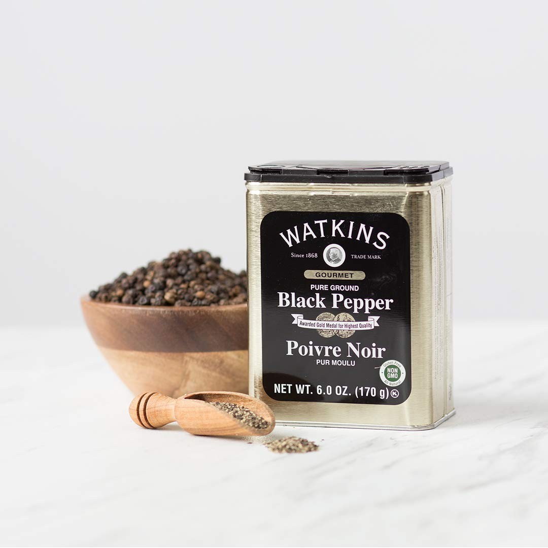 Gourmet Spice Tin, Pure Ground Black Pepper, 6 oz. Tin, 1-Pack