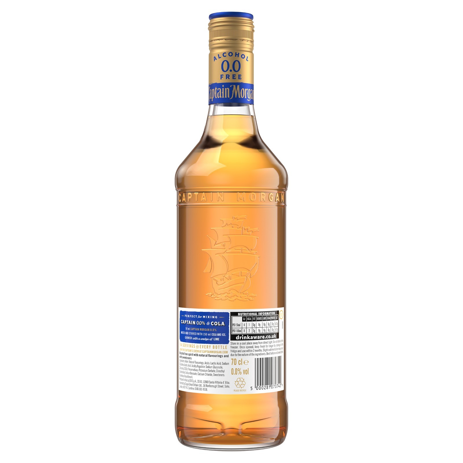 Captain Morgan Spiced Gold 0.0% Alcohol Free Spirit! Non-Alcoholic Rum Mocktail