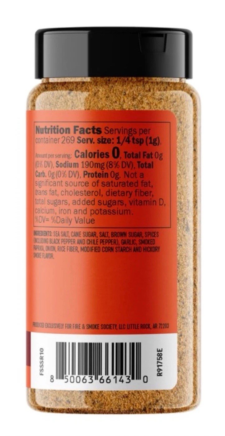 Fire & Smoke Society Sugar and Smoke BBQ Seasoning Blend for Grilling 9.5oz NEW