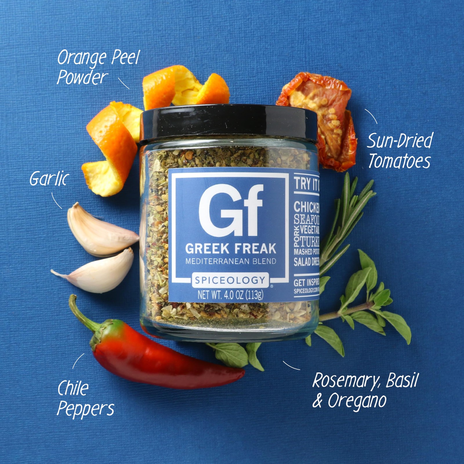 Spiceology – Greek Freak Mediterranean 4 Ounce (Pack of 1), No Color