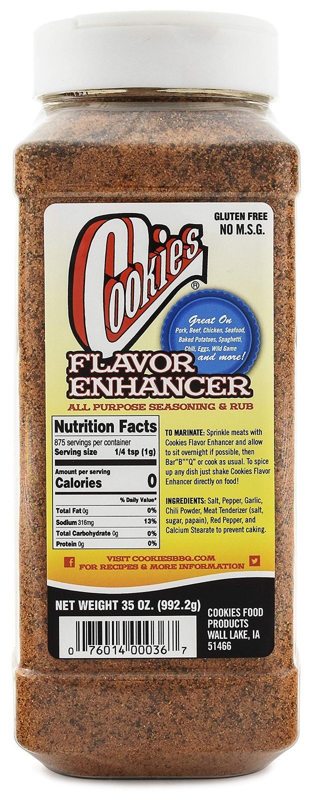 Cookies Food Products Cookies Flavor Enhancer and All Purpose Seasoning, 35 oz