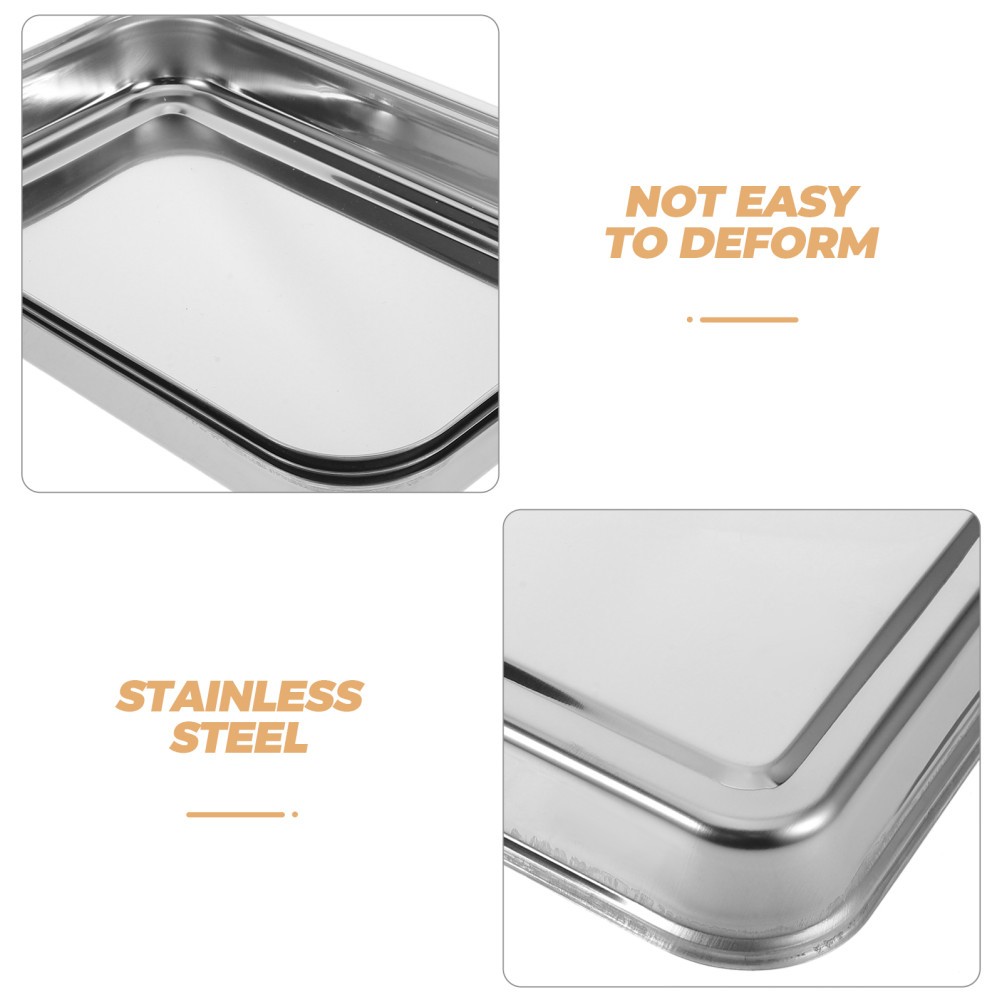 1 Set Reusable Stainless Steel Bread Pans for Marinating Chicken and Meat