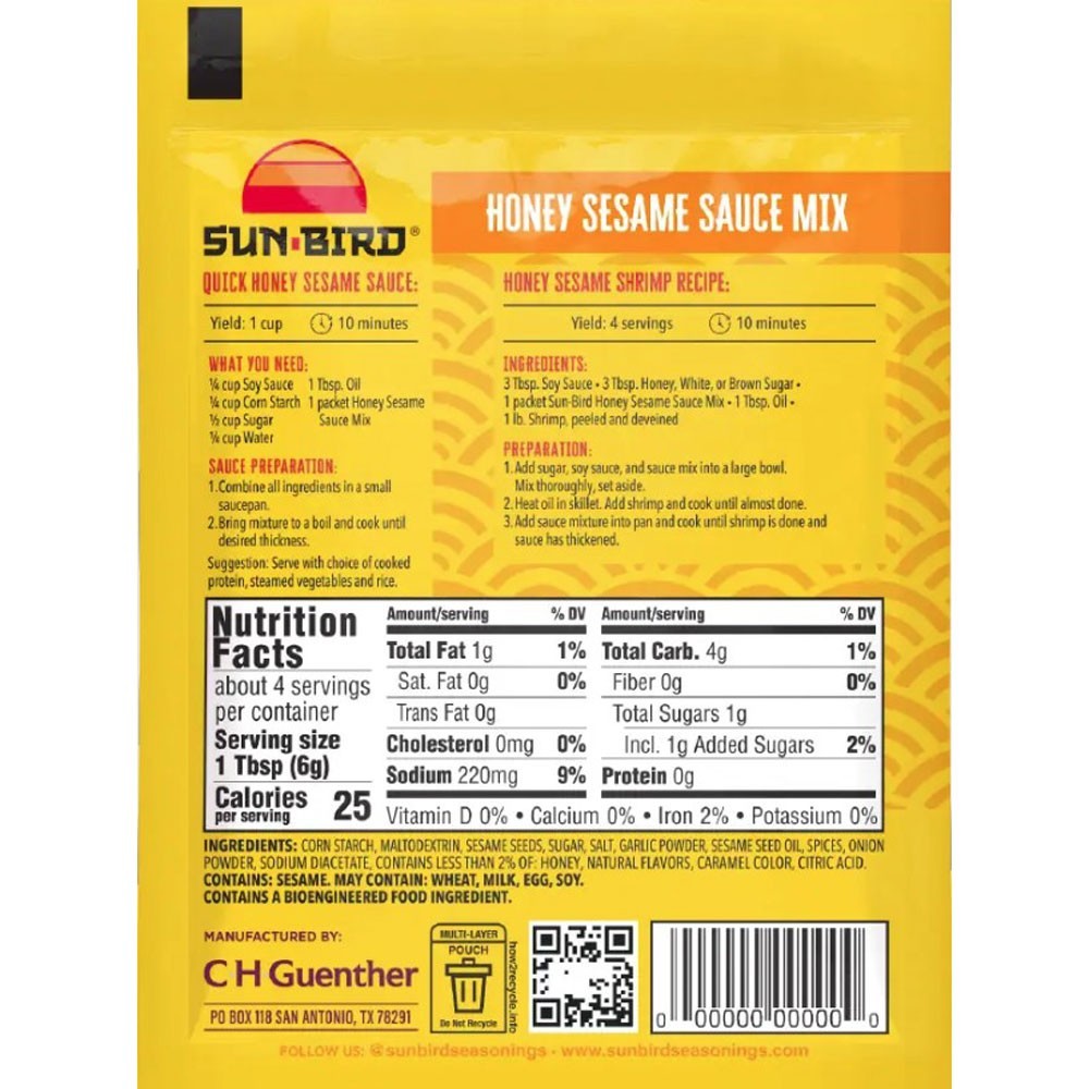 SunBird Honey Sesame Chicken