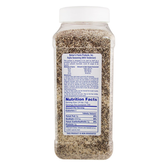 Bolners Fiesta Brand 30oz Fajita Seasoning Mexican Style Spice Blend Jar