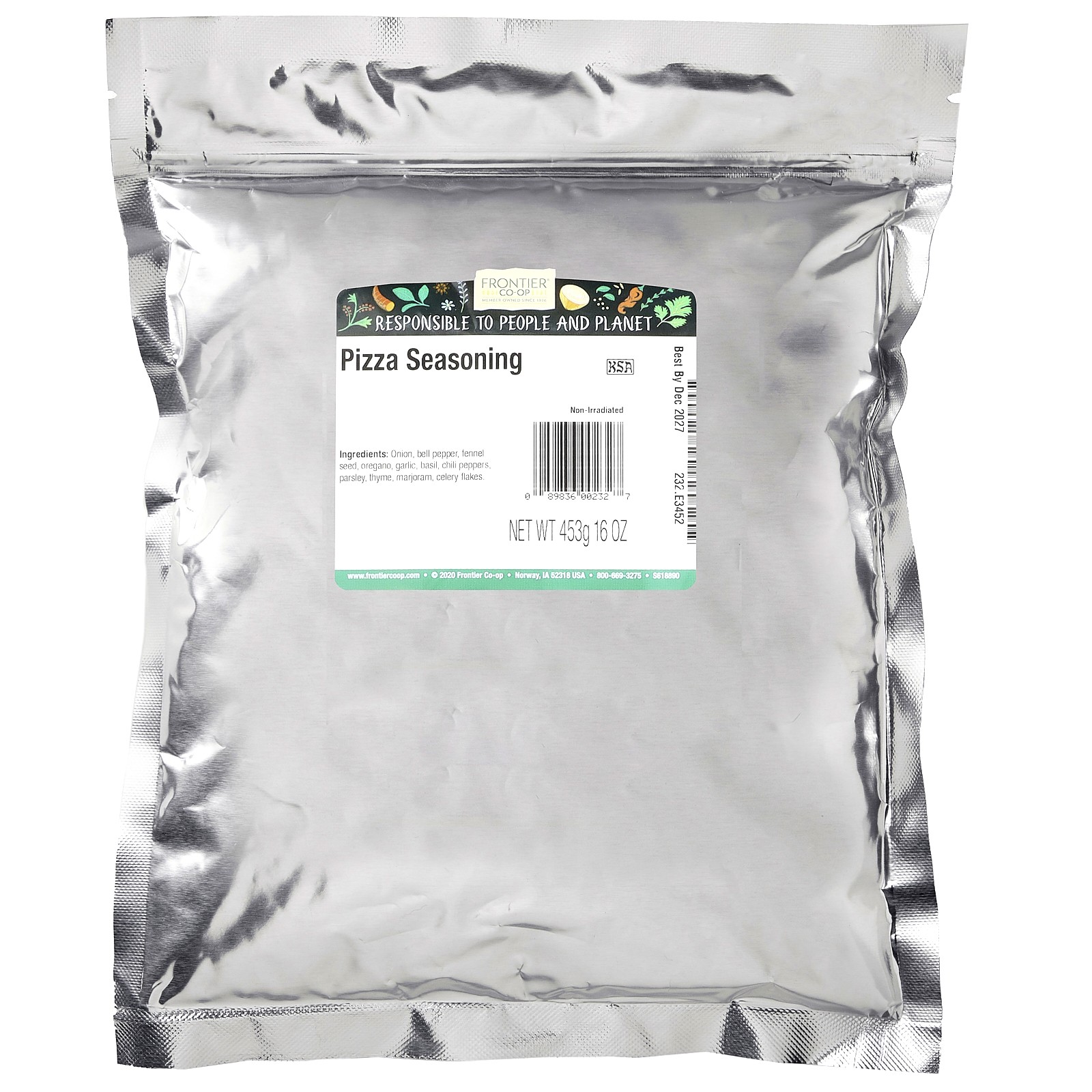 Frontier Natural Products Pizza Seasoning 16 oz 453 g Kosher