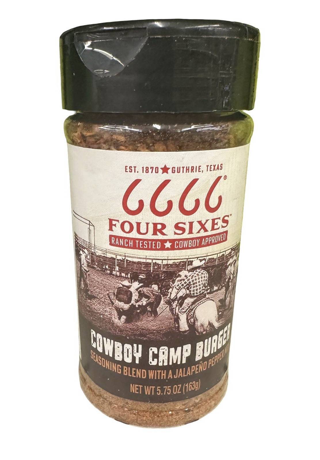 Four Sixes Cowboy Camp Burger Seasoning Blend Jalapeno 5.75oz 1 Pack