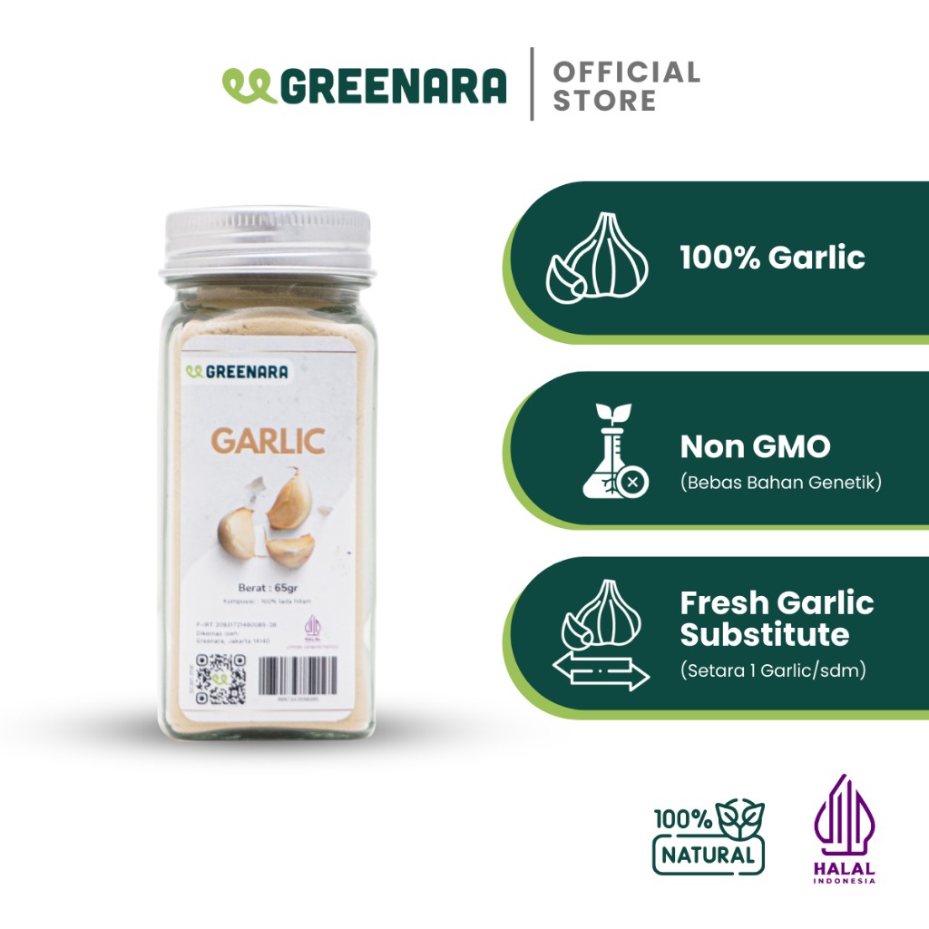 Ground Garlic Powder 65g Savory Cooking Spice, Natural Seasoning for Kitchen