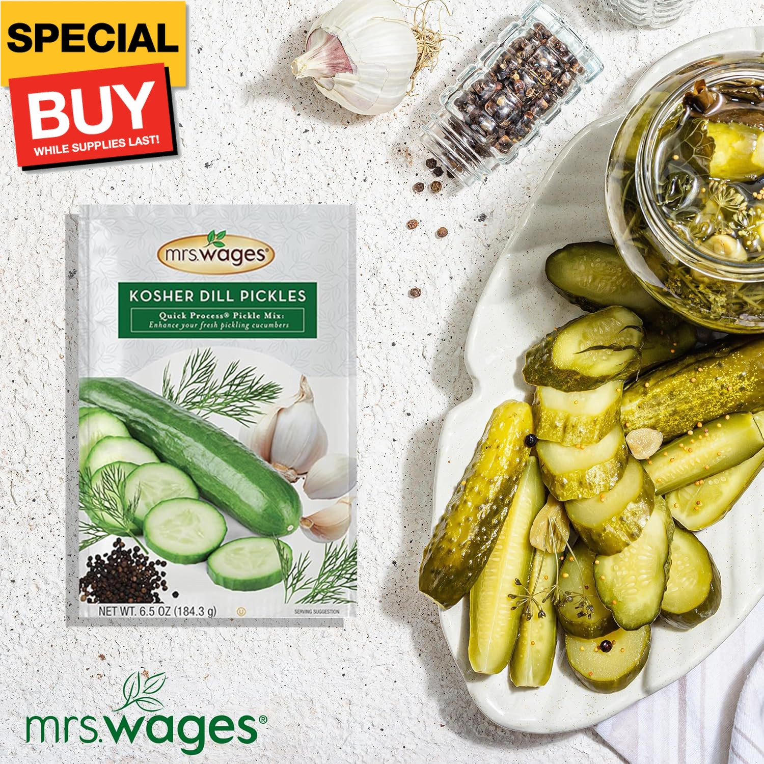 Kosher Dill Pickles Quick Process Mix, Quick and Easy, Simple-To-Use, Traditiona