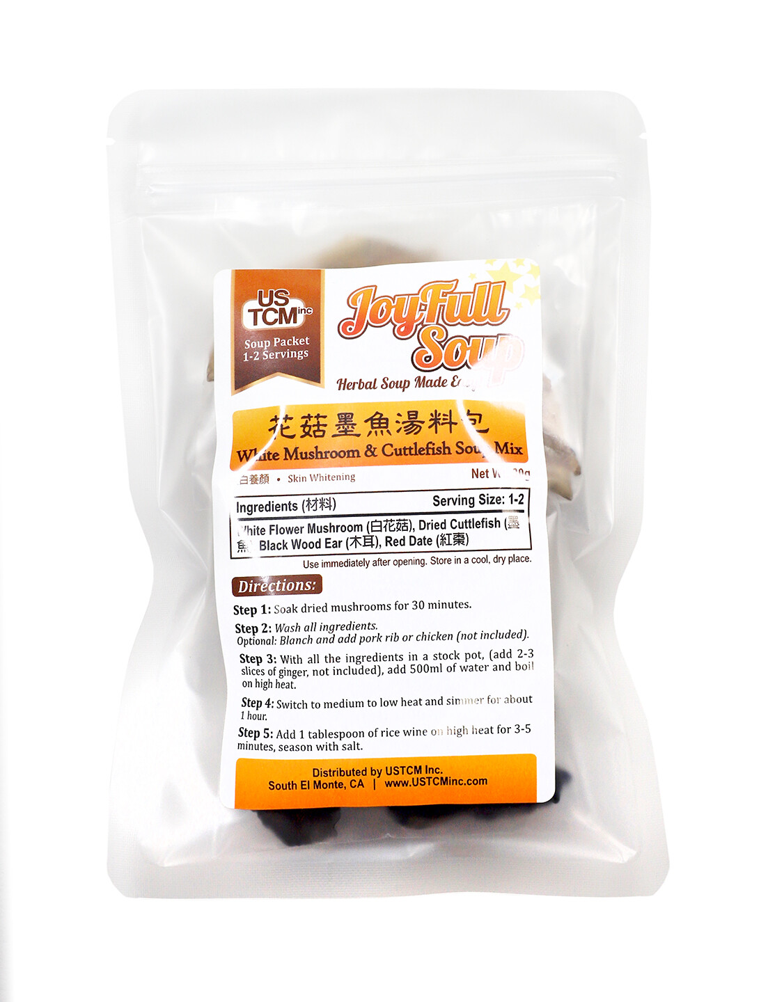 JoyFull Soup White Mushroom & Cuttlefish Soup Mix 花菇墨魚湯料包 1-2 Servings 30g