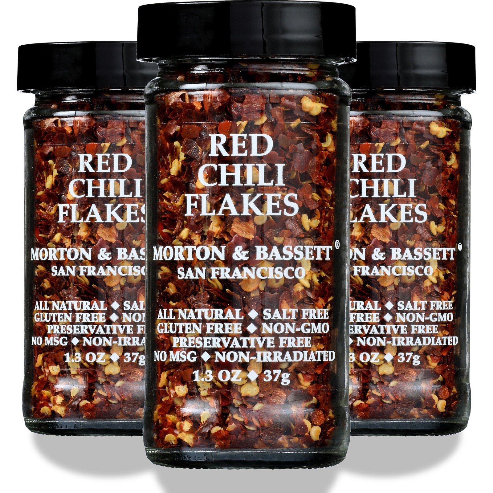 Red Chili Flakes Morton & Bassett 1.3 Oz Spice Seasoning 3 Pack