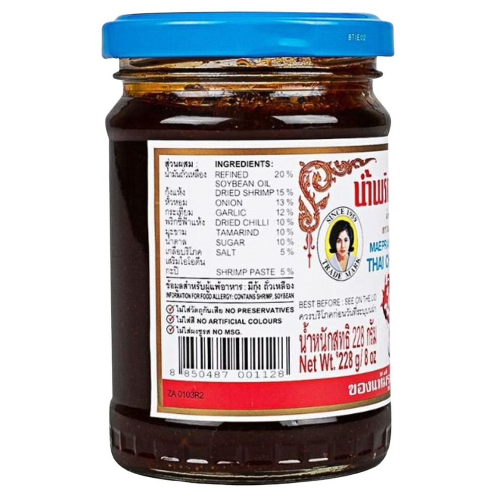 Maepranom Thai Chili Paste Nam Prik Pao 228g 8oz Authentic Thai Cooking Sauce