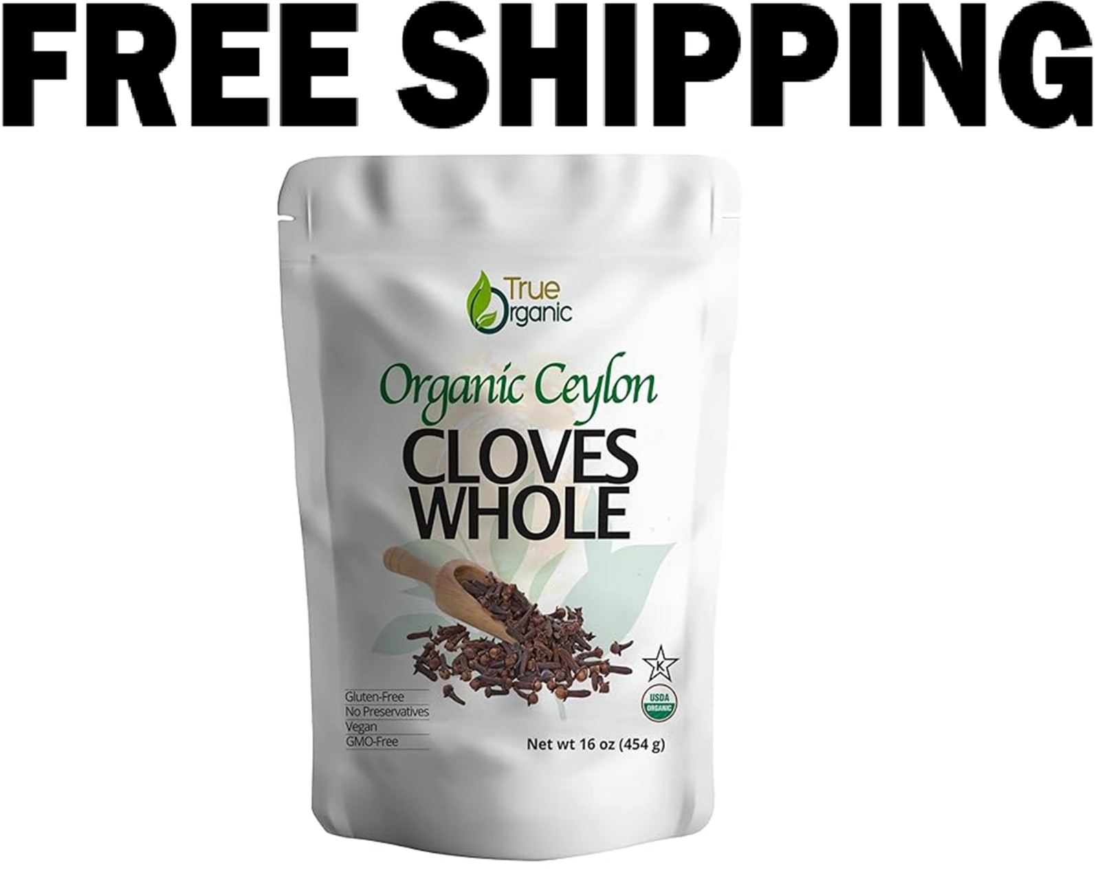 True Organic Ceylon Cloves Whole, 1 lb, Premium Grade, 1 Pound (Pack of 1)