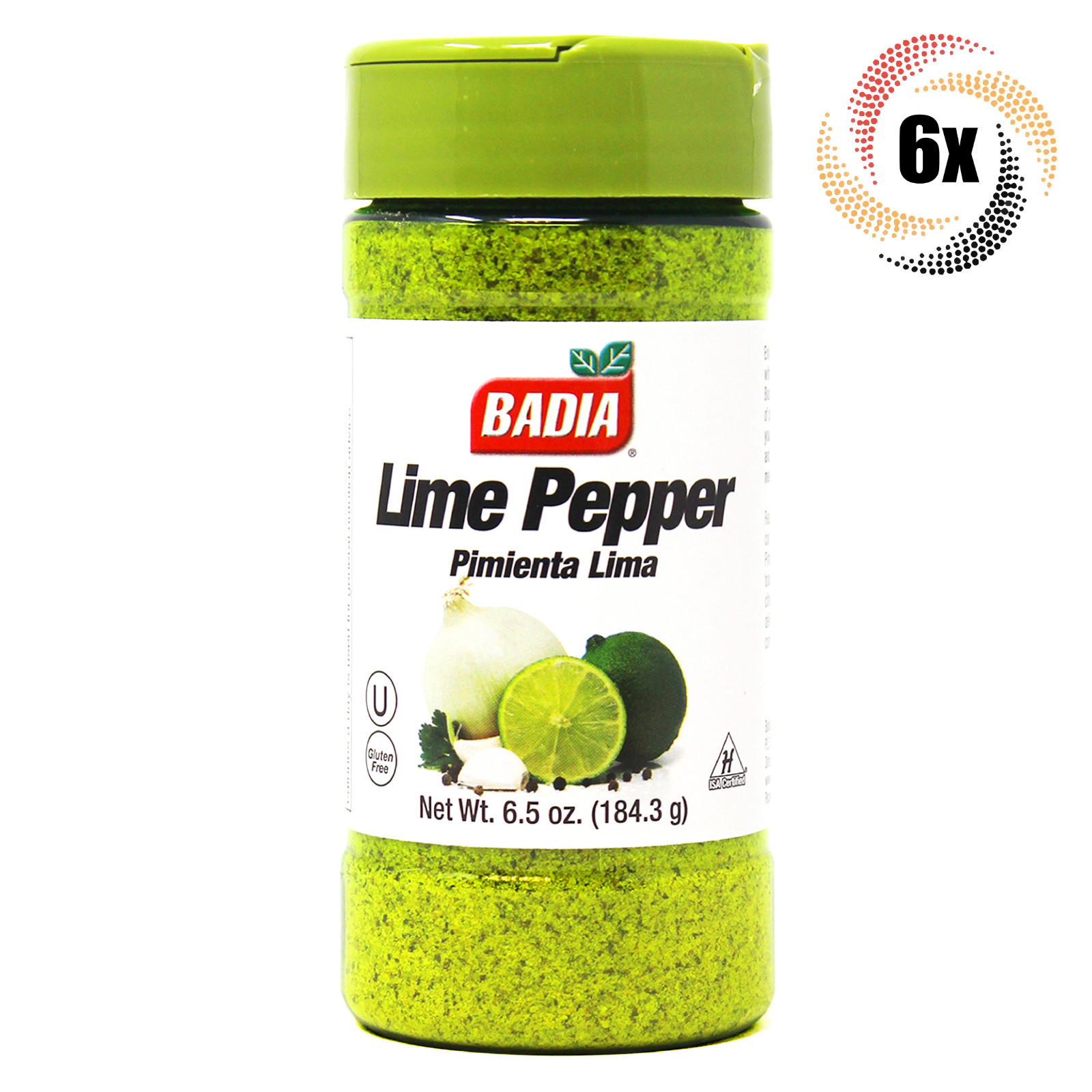 6x Shakers Badia Lime Pepper Seasoning | 6.5oz | Gluten Free & Kosher