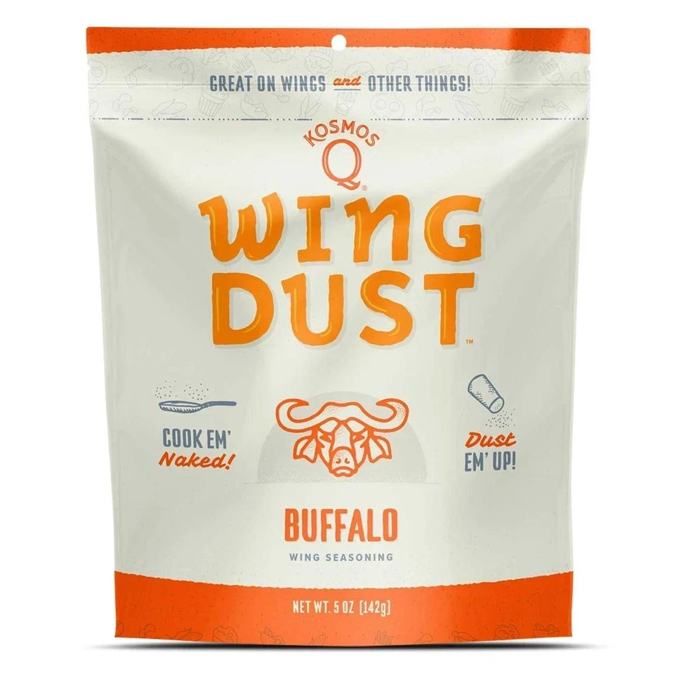 Kosmos Q BBQ Buffalo Wing Dust – 5 Oz Bag for Wings, Popcorn & More – Dry BBQ Wi