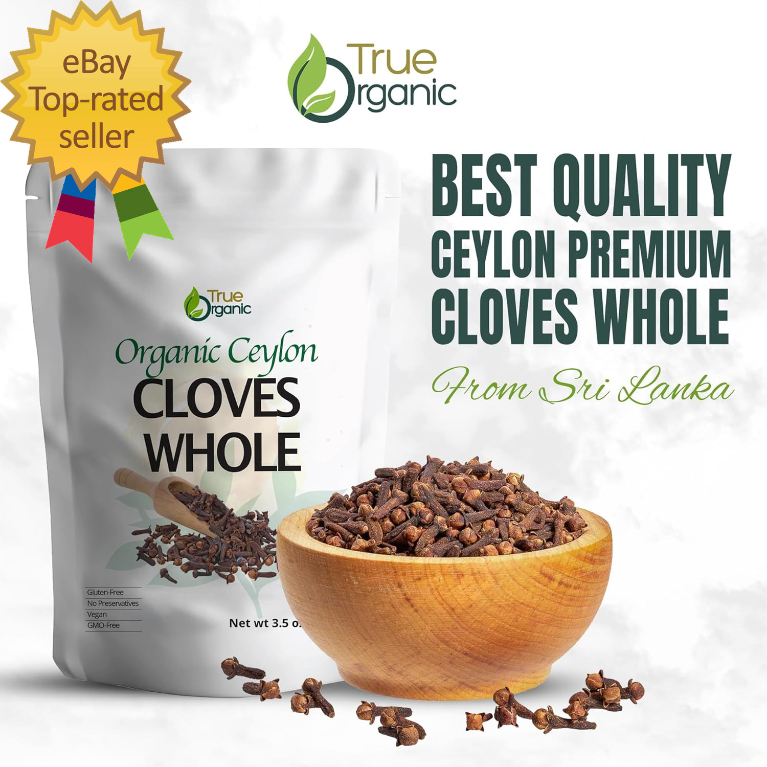 Ceylon Cloves Whole 3.5 Ounces Premium Quality USDA Organic & Kosher Certified