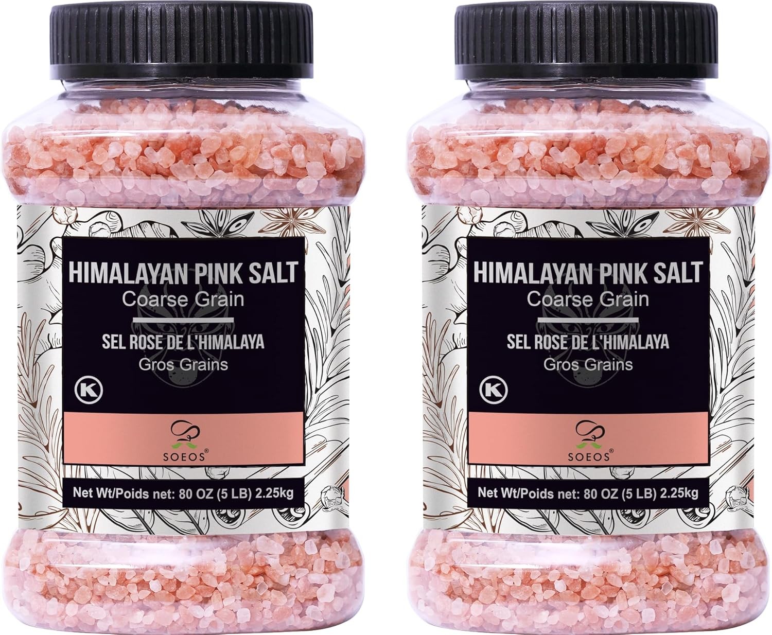 Pink Himalayan Salt Coarse Grain 16oz Natural Sea Salt for Grinder Refill