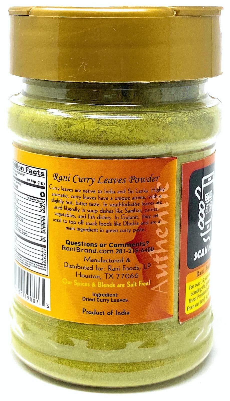 Rani Curry Leaves Powder (Kari Neem Patha) Indian Spice 2.4oz (70g)