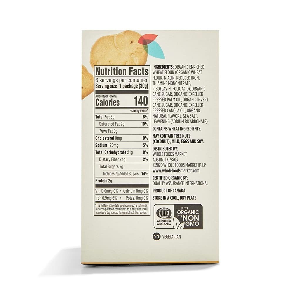 Organic Multi Pack Vanilla Animal Cookie, 6.3 Ounce Pack of 2
