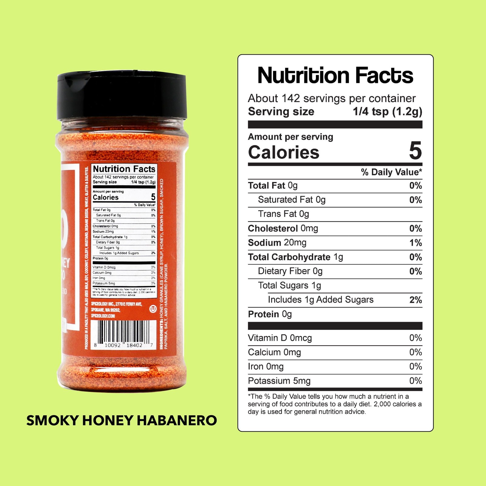 Spiceology Smoky Honey Habanero BBQ Seasoning Blend, 6 oz Bottle