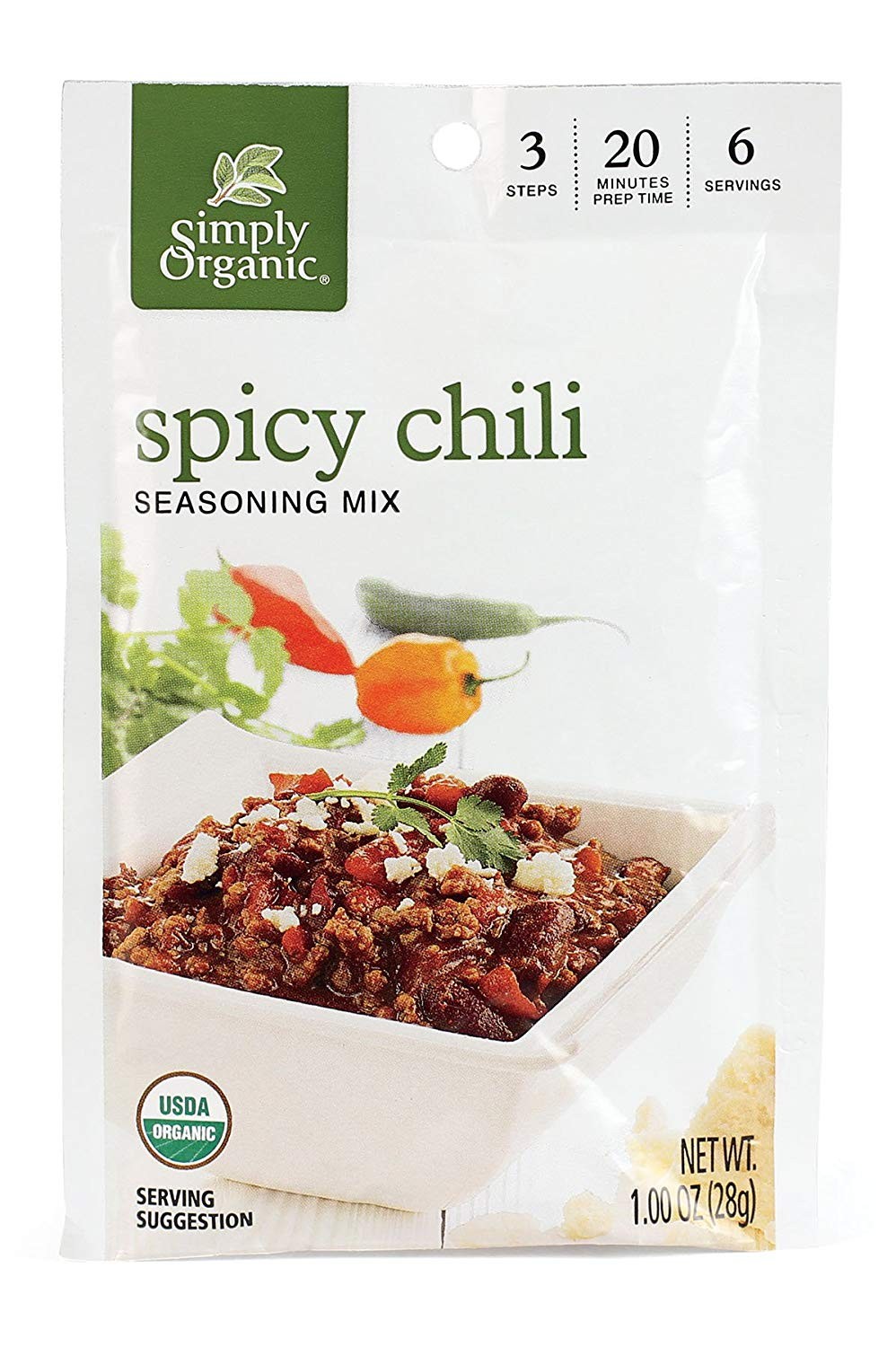 (12 Units) Simply Organic Spicy Chili, Seasoning Mix, Certified Organic, 1 Ounce