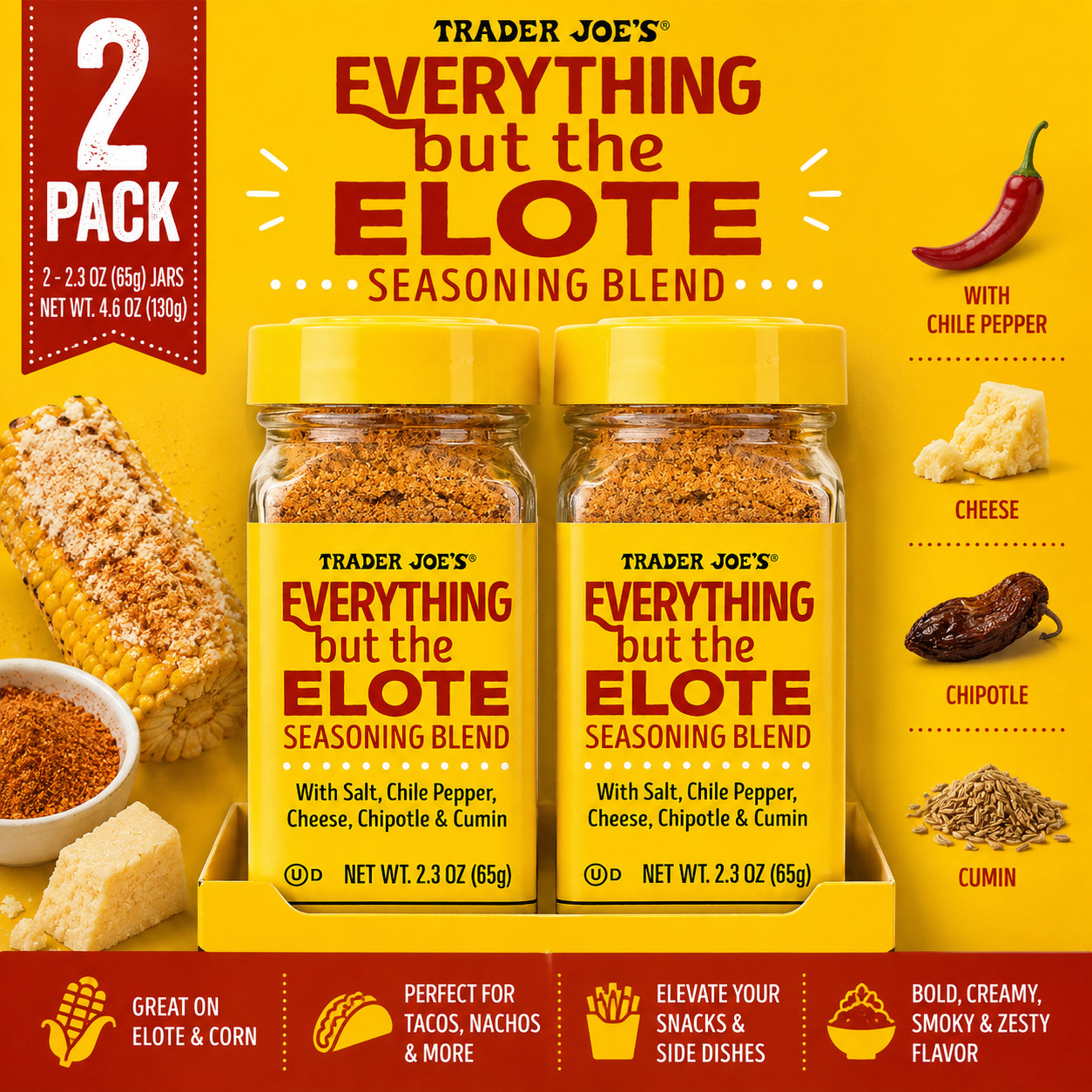 2-Pack Trader Joe’s Everything But The Elote Seasoning Blend